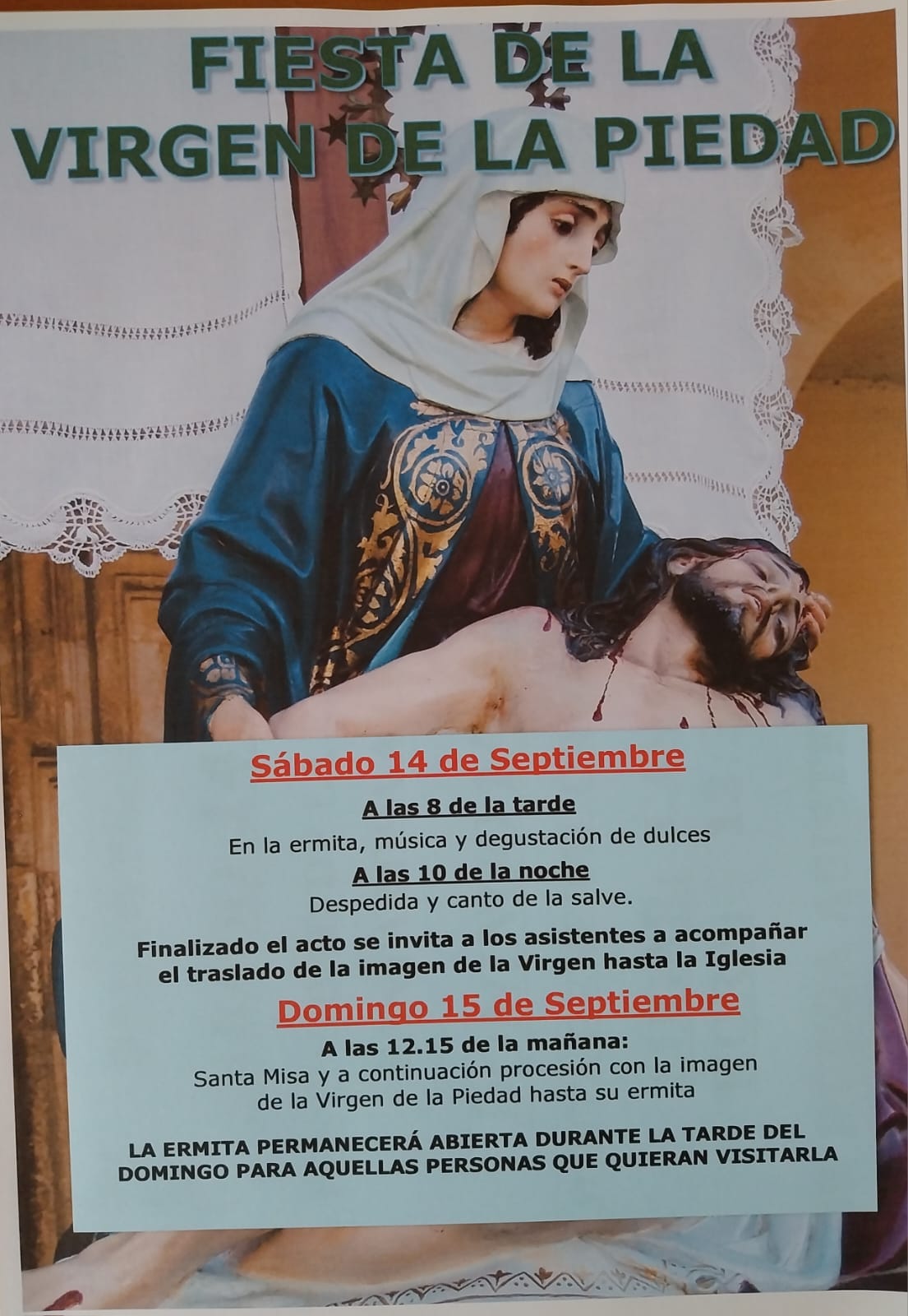 Lee más sobre el artículo Fiesta de la Virgen de la Piedad